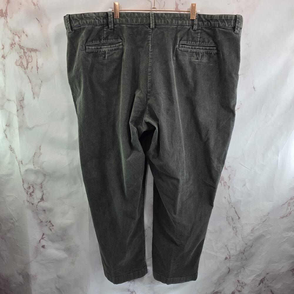 LL Bean Pants Men 46 X 29 Gray Corduroy Chino Vintage Comfort Waist Straight